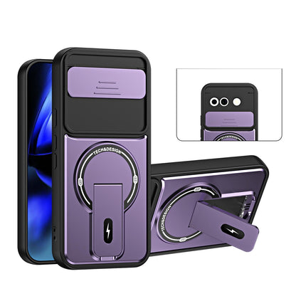 For Google Pixel 9a Sliding Camshield Holder Magnetic Phone Case - Purple - EDA009988302E