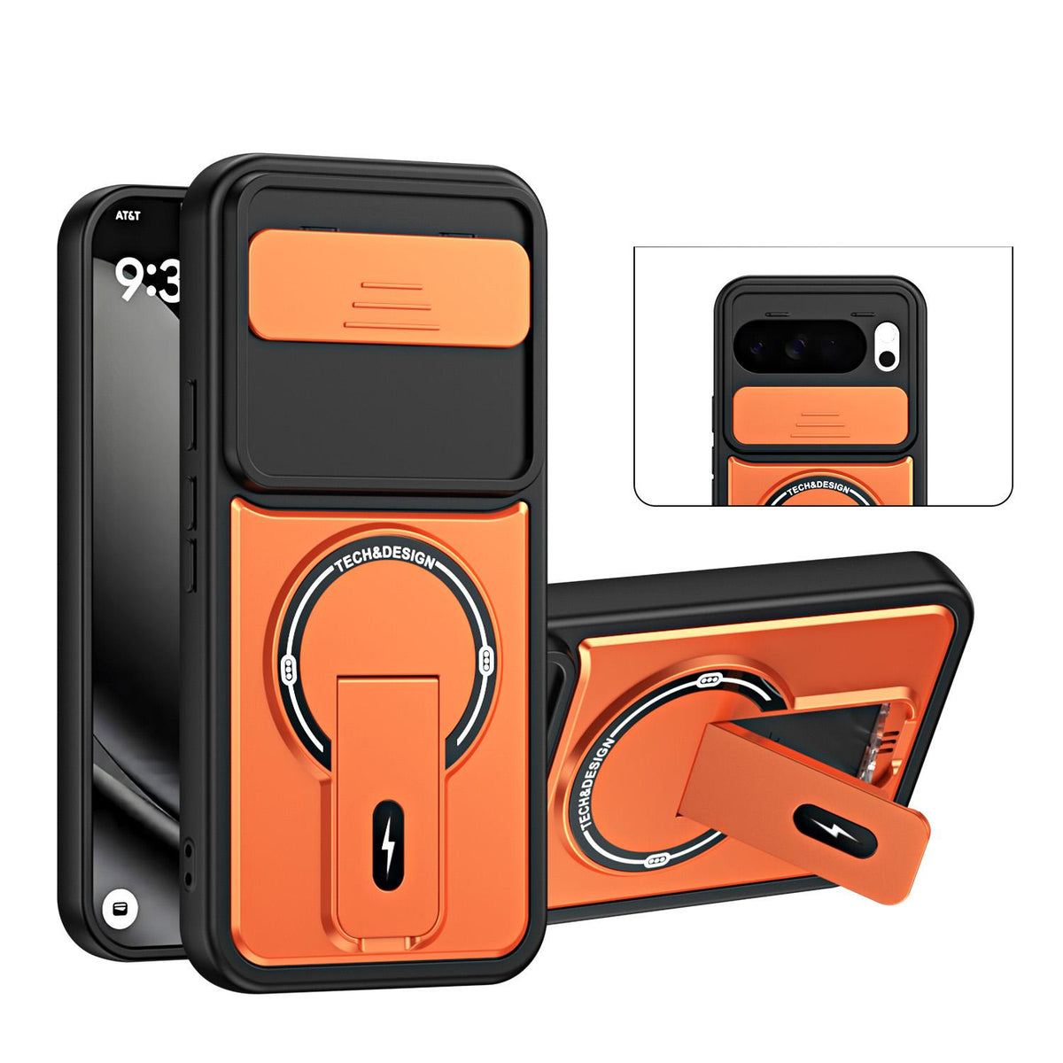 For Google Pixel 10 Pro XL Sliding Camshield Holder Magnetic Phone Case - Orange - EDA009988303A