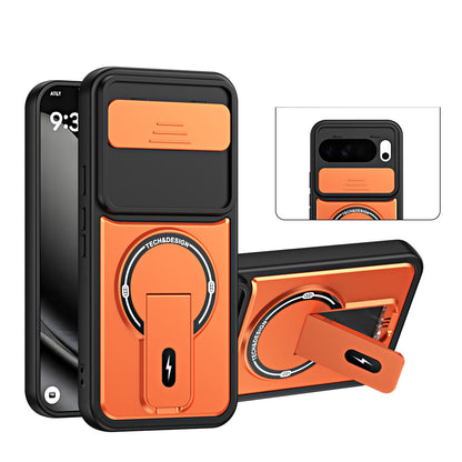 For Google Pixel 10 Pro XL Sliding Camshield Holder Magnetic Phone Case - Orange - EDA009988303A