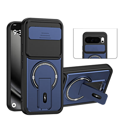 For Google Pixel 10 Pro XL Sliding Camshield Holder Magnetic Phone Case - Blue - EDA009988303D