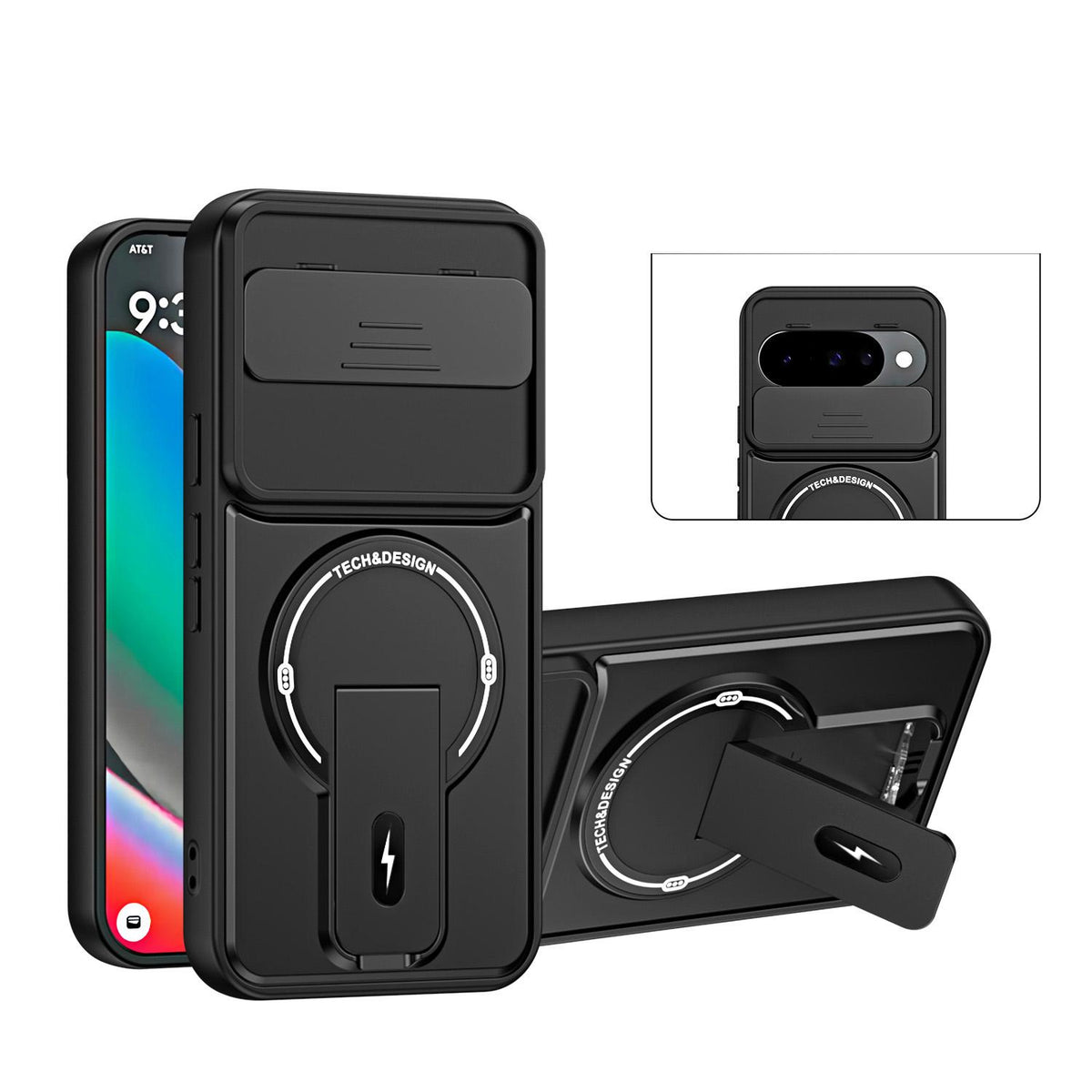 For Google Pixel 10 / 10 Pro Sliding Camshield Holder Magnetic Phone Case - Black - EDA009988304B