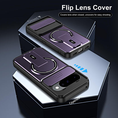 For Google Pixel 10 / 10 Pro Sliding Camshield Holder Magnetic Phone Case - Black - EDA009988304B
