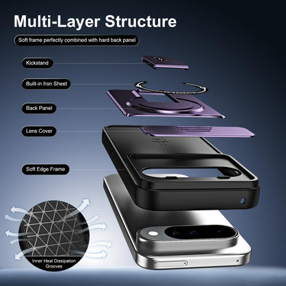 For Google Pixel 10 / 10 Pro Sliding Camshield Holder Magnetic Phone Case - Black - EDA009988304B
