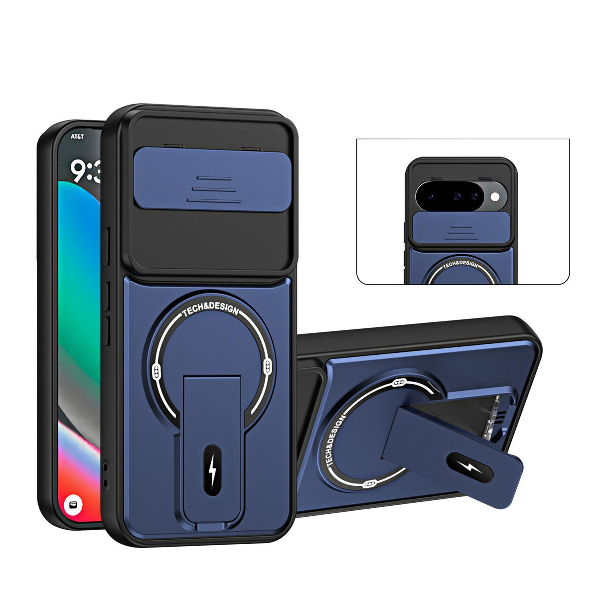 For Google Pixel 10 / 10 Pro Sliding Camshield Holder Magnetic Phone Case - Blue - EDA009988304D