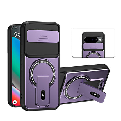 For Google Pixel 10 / 10 Pro Sliding Camshield Holder Magnetic Phone Case - Purple - EDA009988304E