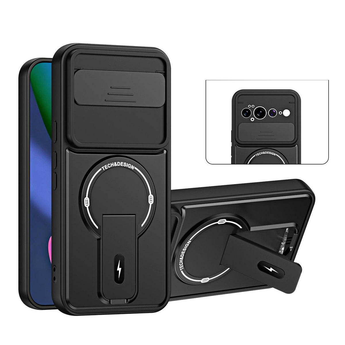 For Google Pixel 11 Pro XL Sliding Camshield Holder Magnetic Phone Case - Black - EDA009988305B