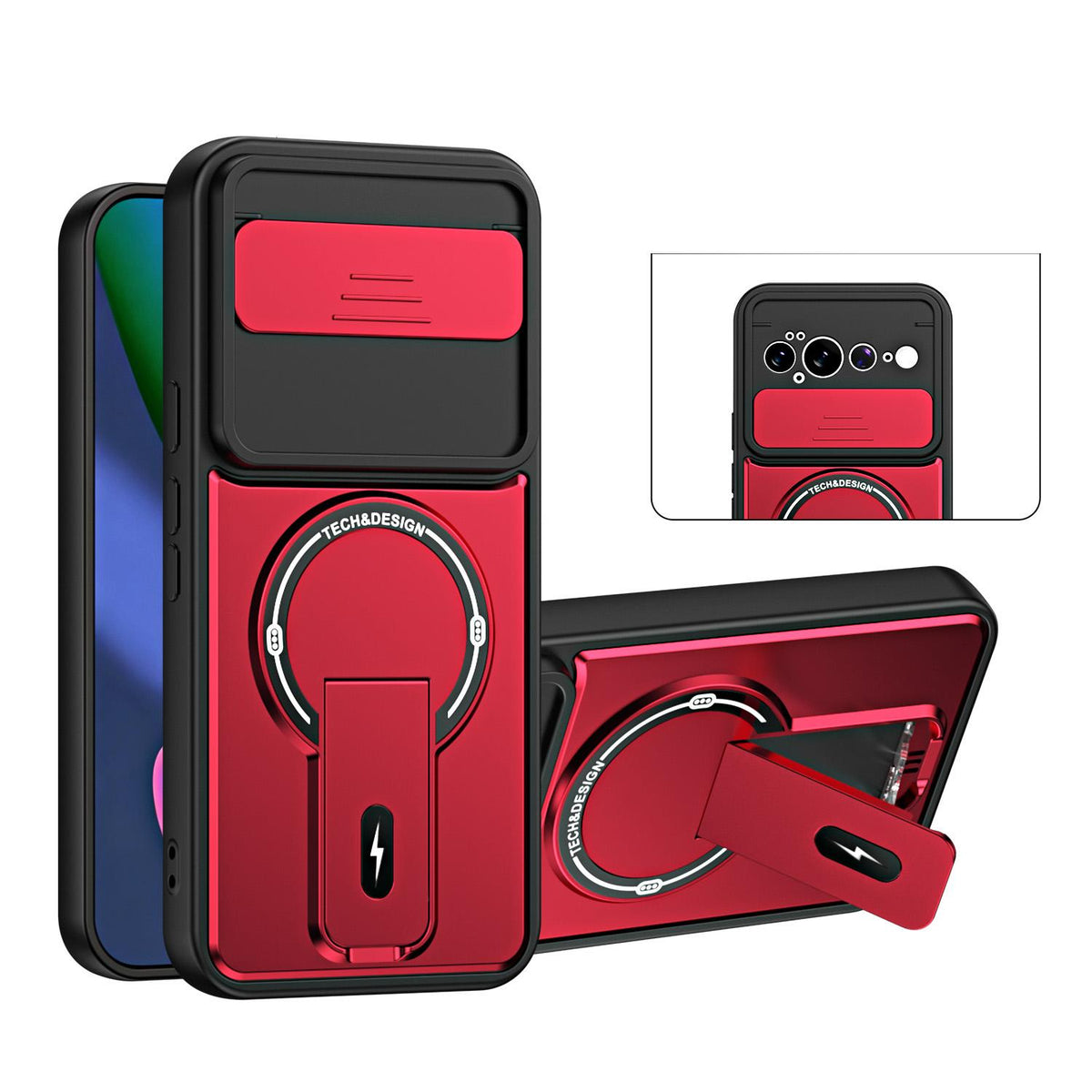 For Google Pixel 11 Pro XL Sliding Camshield Holder Magnetic Phone Case - Red - EDA009988305C