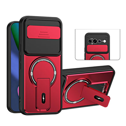 For Google Pixel 11 Pro XL Sliding Camshield Holder Magnetic Phone Case - Red - EDA009988305C