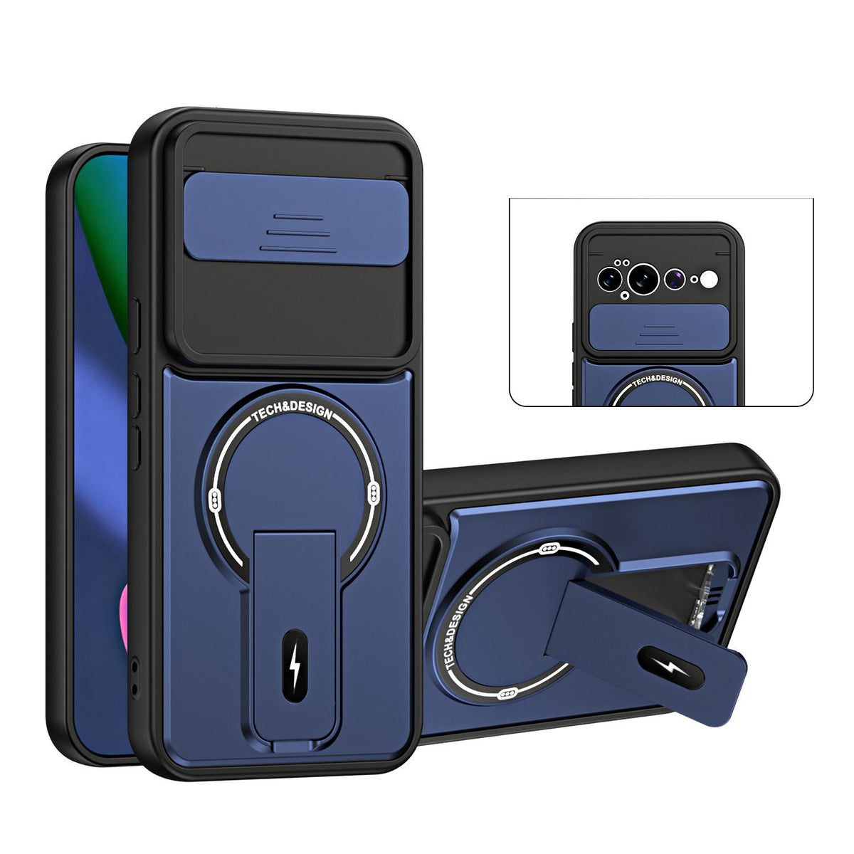 For Google Pixel 11 Pro XL Sliding Camshield Holder Magnetic Phone Case - Blue - EDA009988305D