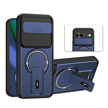 For Google Pixel 11 Pro XL Sliding Camshield Holder Magnetic Phone Case - Blue - EDA009988305D