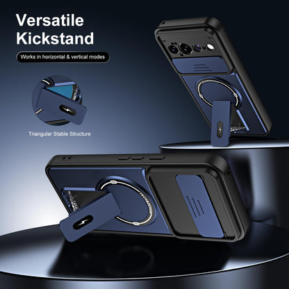 For Google Pixel 11 Pro XL Sliding Camshield Holder Magnetic Phone Case - Blue - EDA009988305D
