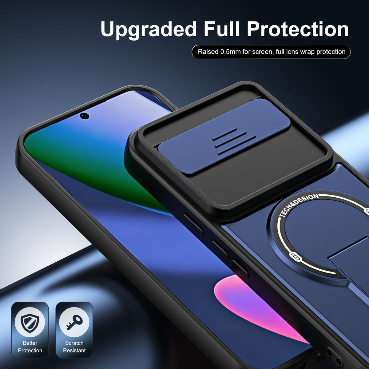 For Google Pixel 11 Pro XL Sliding Camshield Holder Magnetic Phone Case - Blue - EDA009988305D