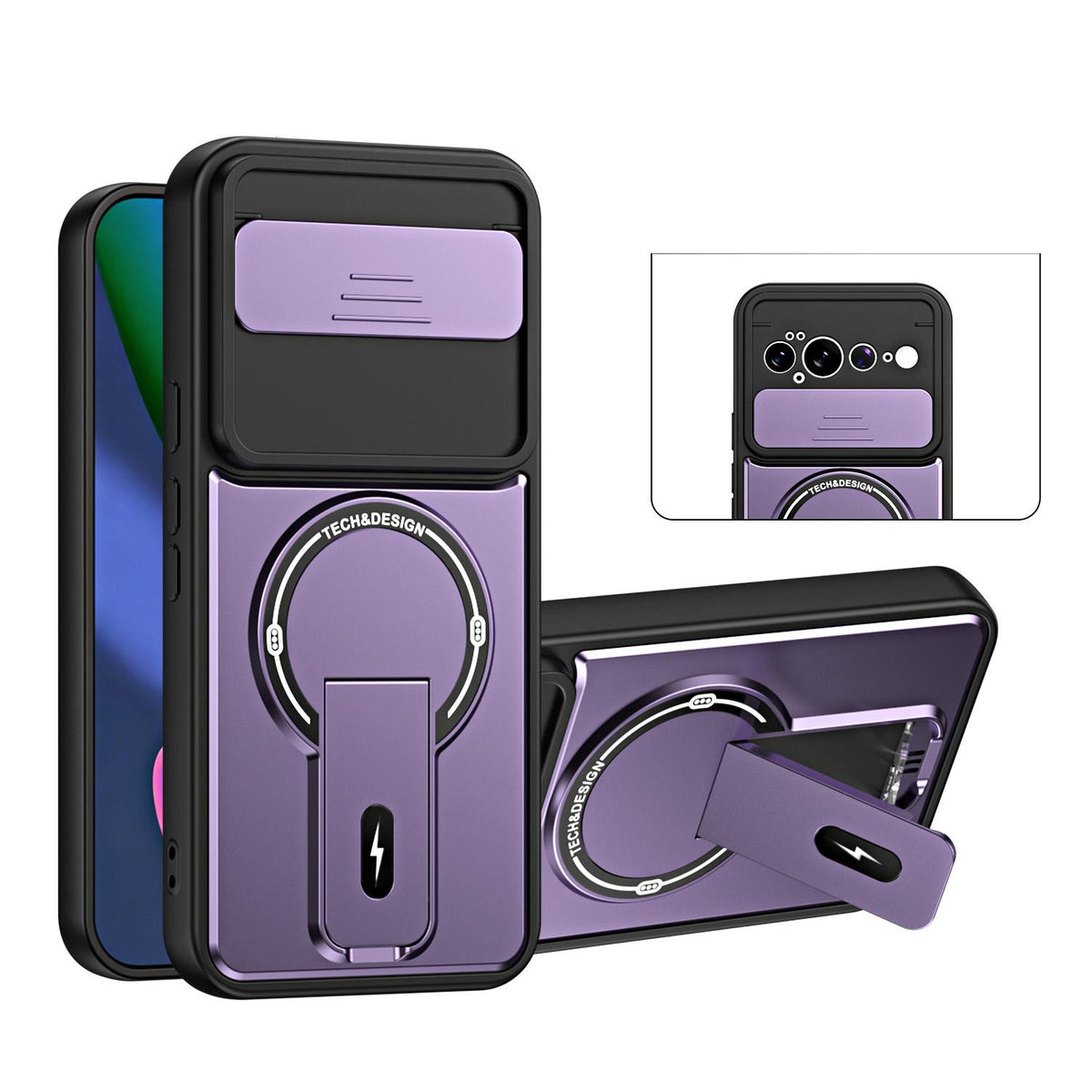 For Google Pixel 11 Pro XL Sliding Camshield Holder Magnetic Phone Case - Purple - EDA009988305E