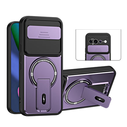 For Google Pixel 11 Pro XL Sliding Camshield Holder Magnetic Phone Case - Purple - EDA009988305E