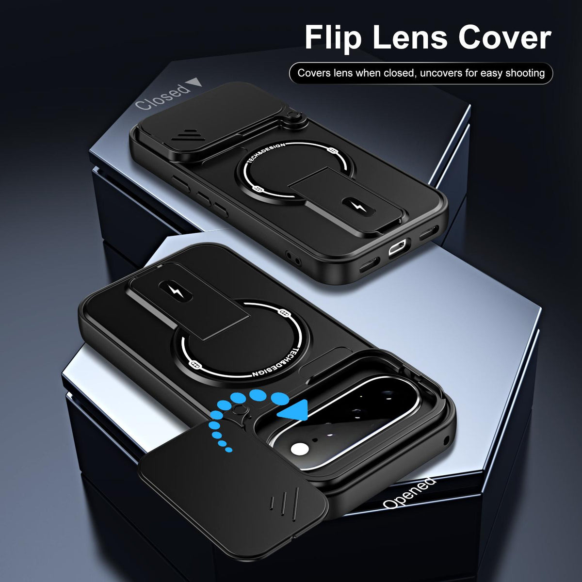 For Google Pixel 11 / 11 Pro Sliding Camshield Holder Magnetic Phone Case - Black - EDA009988306B