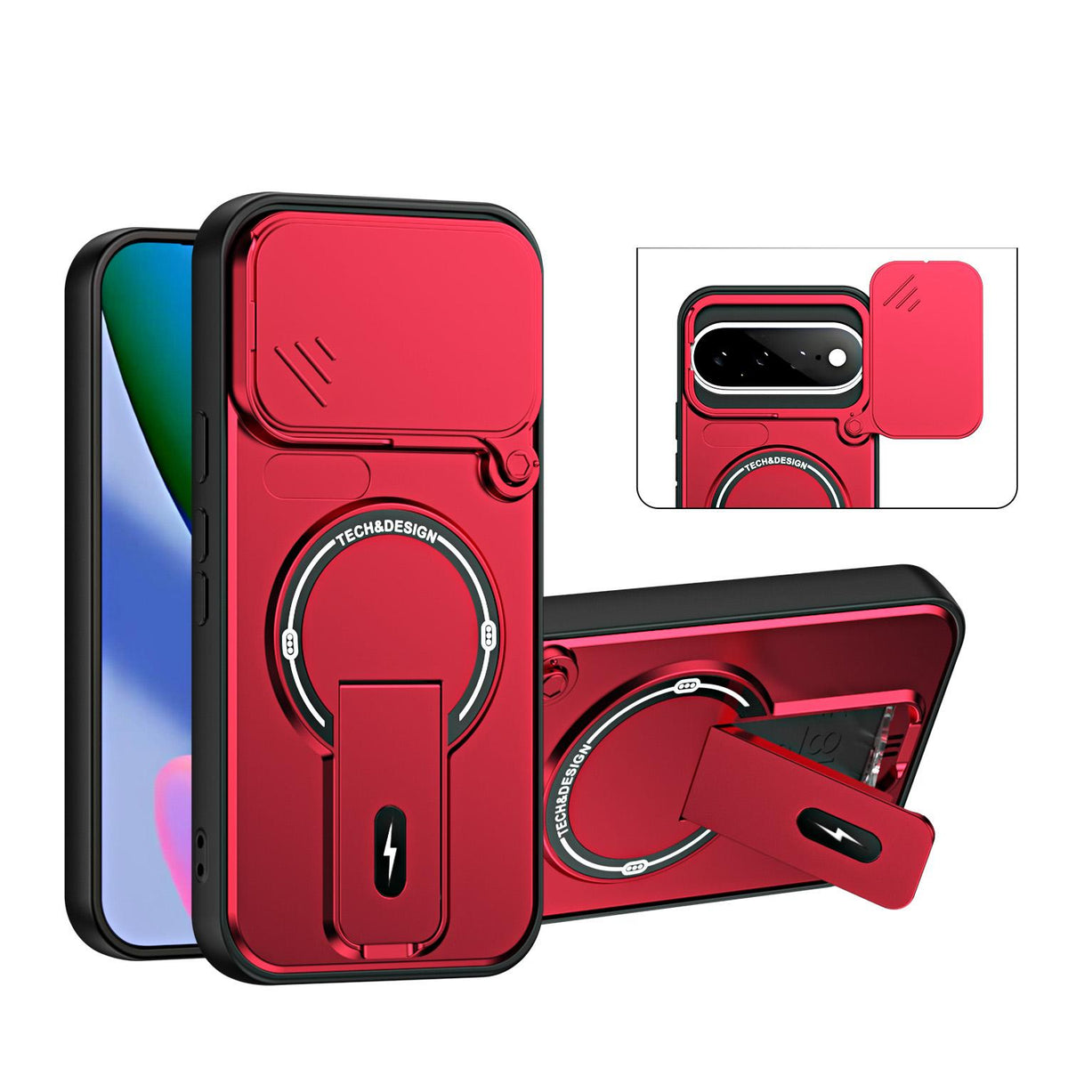 For Google Pixel 11 / 11 Pro Sliding Camshield Holder Magnetic Phone Case - Red - EDA009988306C