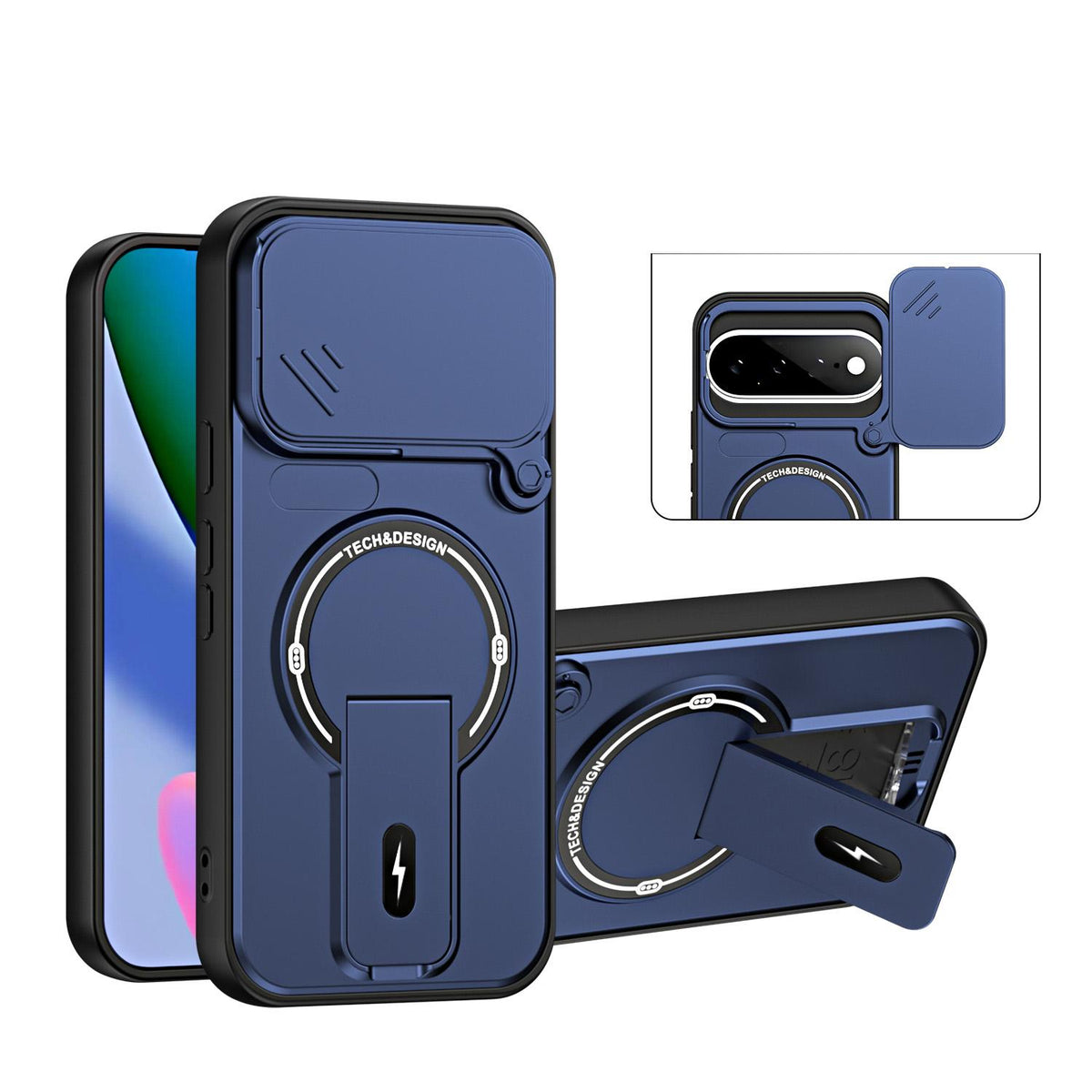 For Google Pixel 11 / 11 Pro Sliding Camshield Holder Magnetic Phone Case - Blue - EDA009988306D
