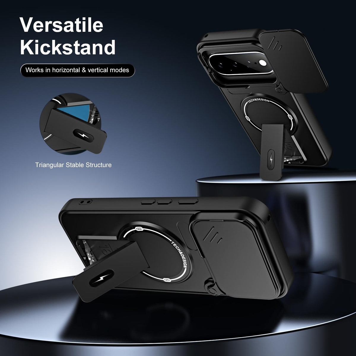 For Google Pixel 11 / 11 Pro Sliding Camshield Holder Magnetic Phone Case - Blue - EDA009988306D