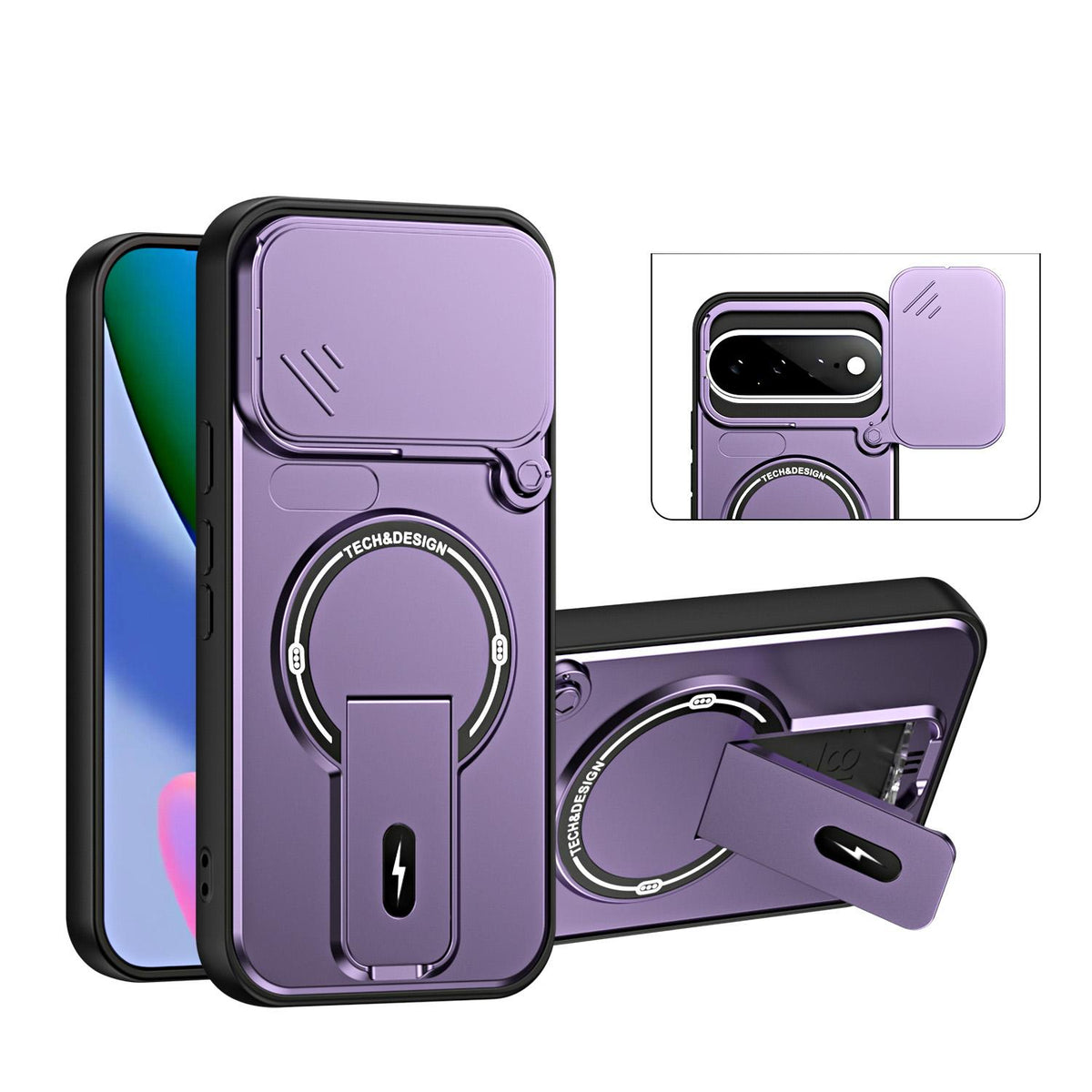 For Google Pixel 11 / 11 Pro Sliding Camshield Holder Magnetic Phone Case - Purple - EDA009988306E