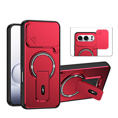 For Honor 500 / 500 Pro Global 155.8mm Sliding Camshield Holder Magnetic Phone Case(Red)