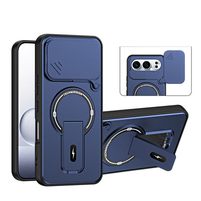 For Honor 500 / 500 Pro Global 155.8mm Sliding Camshield Holder Magnetic Phone Case(Blue)