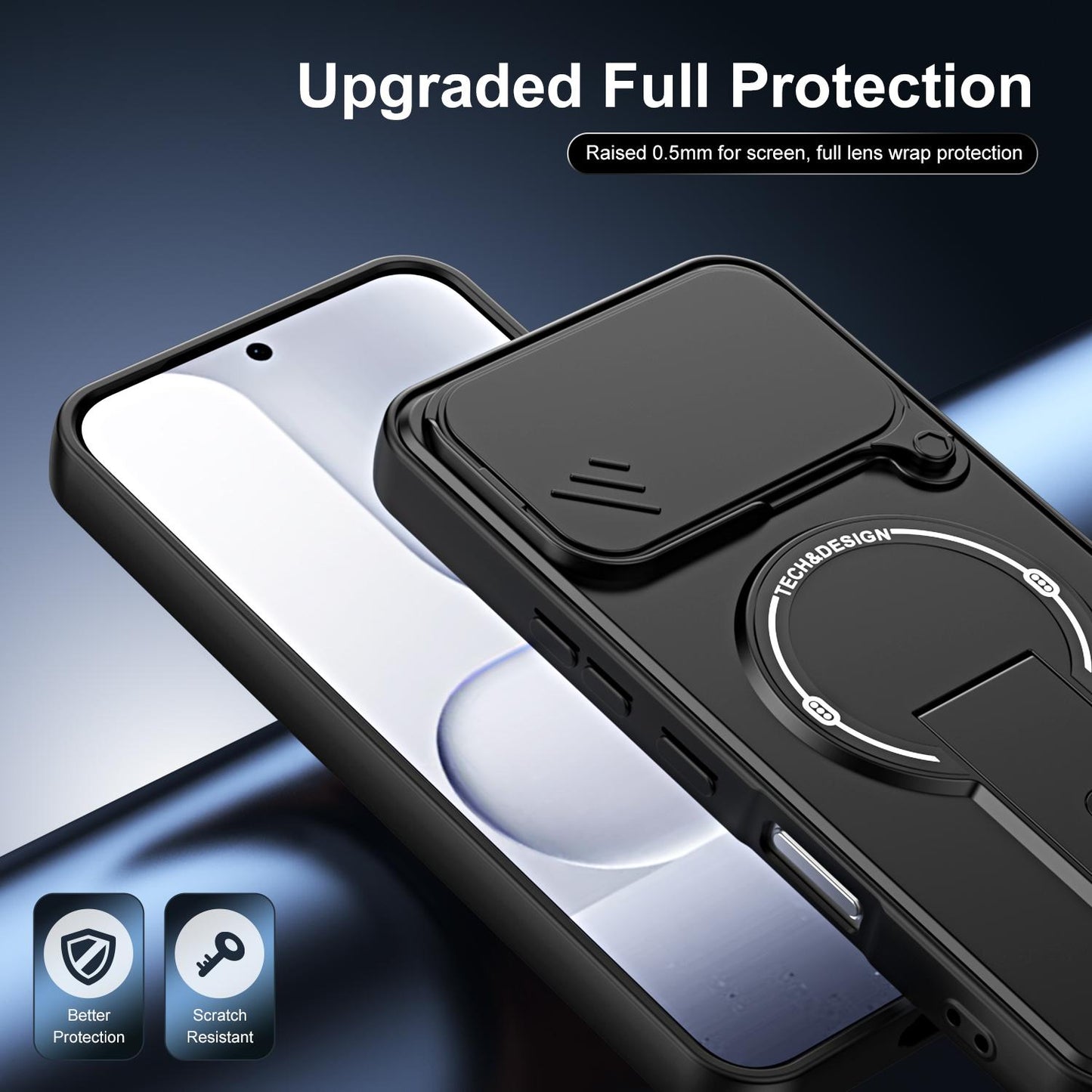 For Honor 500 / 500 Pro Global 155.8mm Sliding Camshield Holder Magnetic Phone Case(Purple)
