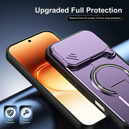 For Honor 600 / 600 Pro Global Sliding Camshield Holder Magnetic Phone Case(Orange)