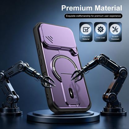 For Honor 600 / 600 Pro Global Sliding Camshield Holder Magnetic Phone Case(Black)