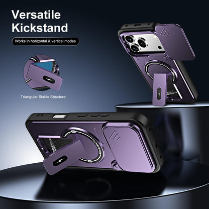 For Honor 600 / 600 Pro Global Sliding Camshield Holder Magnetic Phone Case(Black)