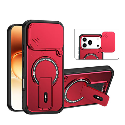 For Honor 600 / 600 Pro Global Sliding Camshield Holder Magnetic Phone Case(Red)