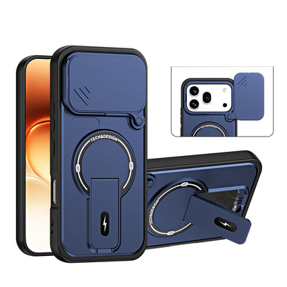 For Honor 600 / 600 Pro Global Sliding Camshield Holder Magnetic Phone Case(Blue)