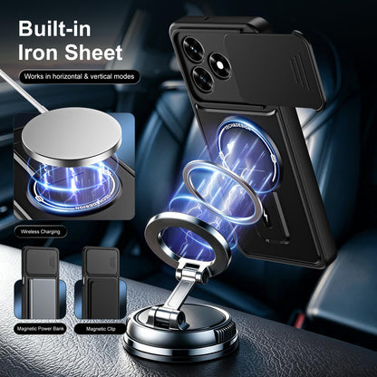 For Honor X5c / X5c Plus / X5d Sliding Camshield Holder Magnetic Phone Case(Orange)