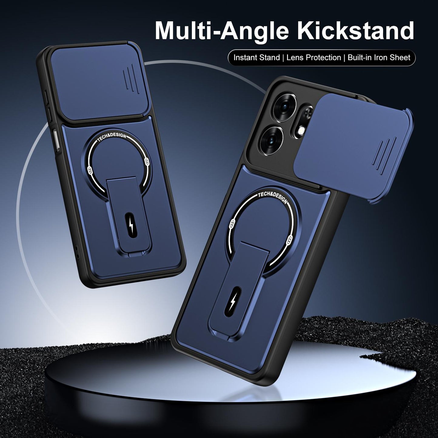 For Honor X6d / Play 60A 5G Sliding Camshield Holder Magnetic Phone Case(Orange)