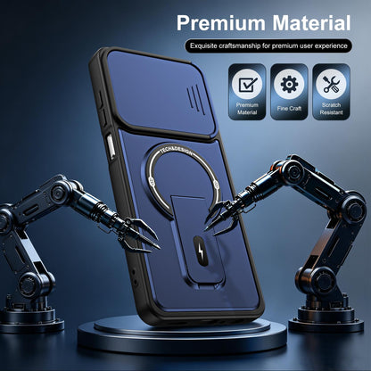 For Honor X6d / Play 60A 5G Sliding Camshield Holder Magnetic Phone Case(Orange)