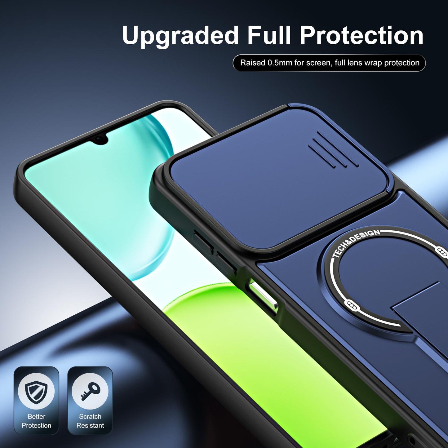 For Honor X6d / Play 60A 5G Sliding Camshield Holder Magnetic Phone Case(Red)