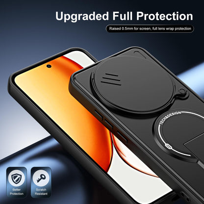 For Honor X9a / X40 / Magic5 Lite Sliding Camshield Holder Magnetic Phone Case(Orange)