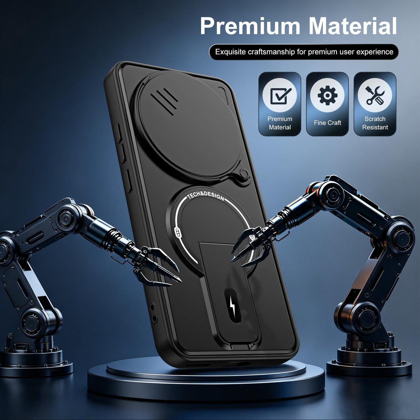 For Honor X9a / X40 / Magic5 Lite Sliding Camshield Holder Magnetic Phone Case(Black)