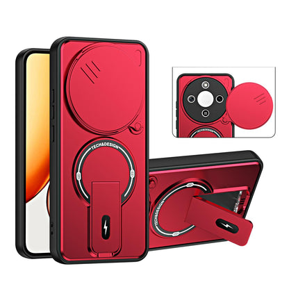 For Honor X9a / X40 / Magic5 Lite Sliding Camshield Holder Magnetic Phone Case(Red)
