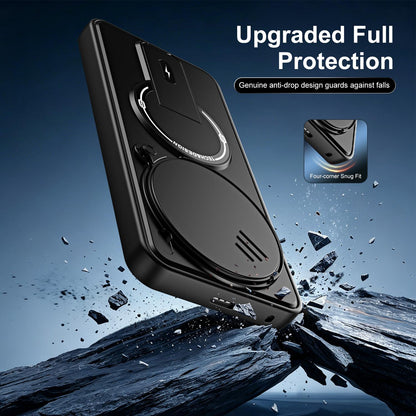 For Honor X9a / X40 / Magic5 Lite Sliding Camshield Holder Magnetic Phone Case(Blue)
