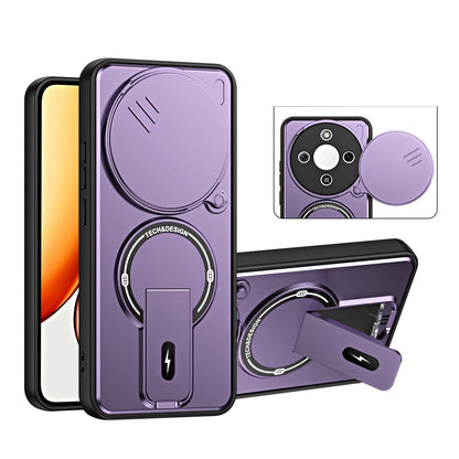 For Honor X9a / X40 / Magic5 Lite Sliding Camshield Holder Magnetic Phone Case(Purple)