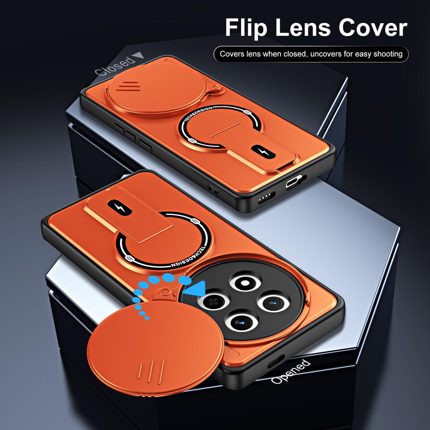 For Honor X9c / Magic7 Lite Sliding Camshield Holder Magnetic Phone Case(Orange)