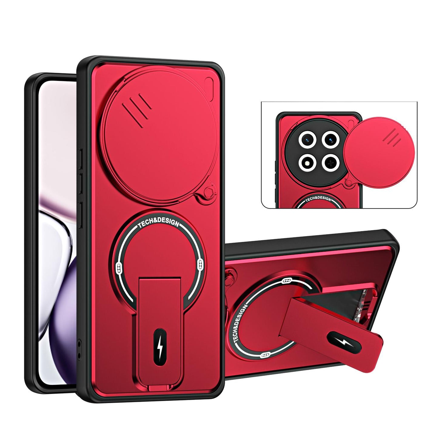 For Honor X9c / Magic7 Lite Sliding Camshield Holder Magnetic Phone Case(Red)