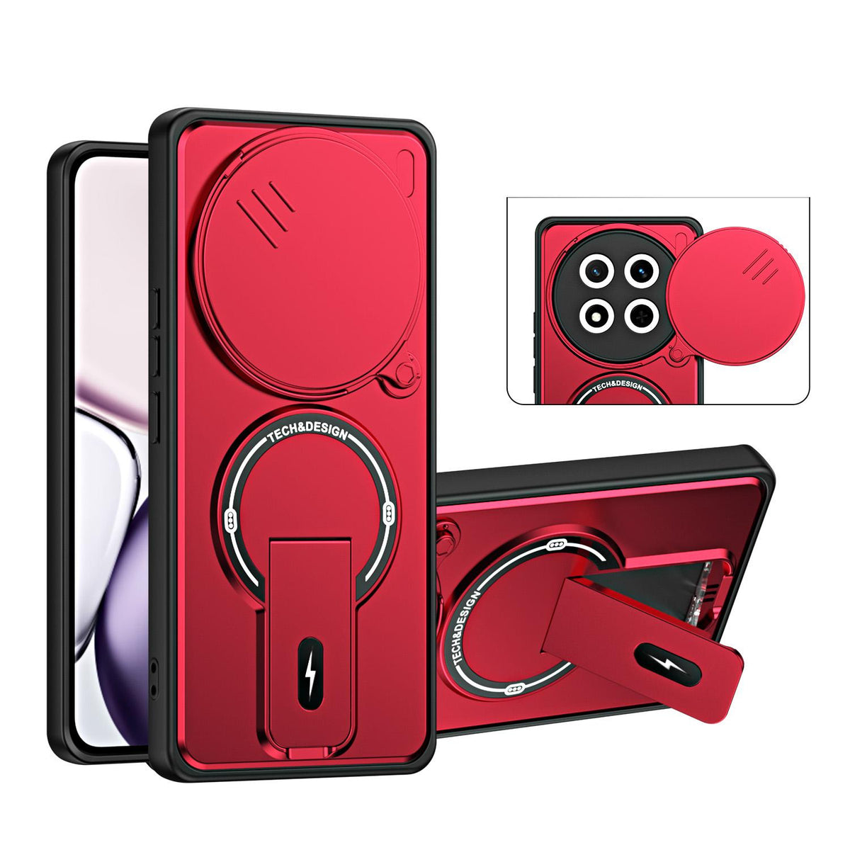 For Honor X9c / Magic7 Lite Sliding Camshield Holder Magnetic Phone Case - Red - EDA009988408C