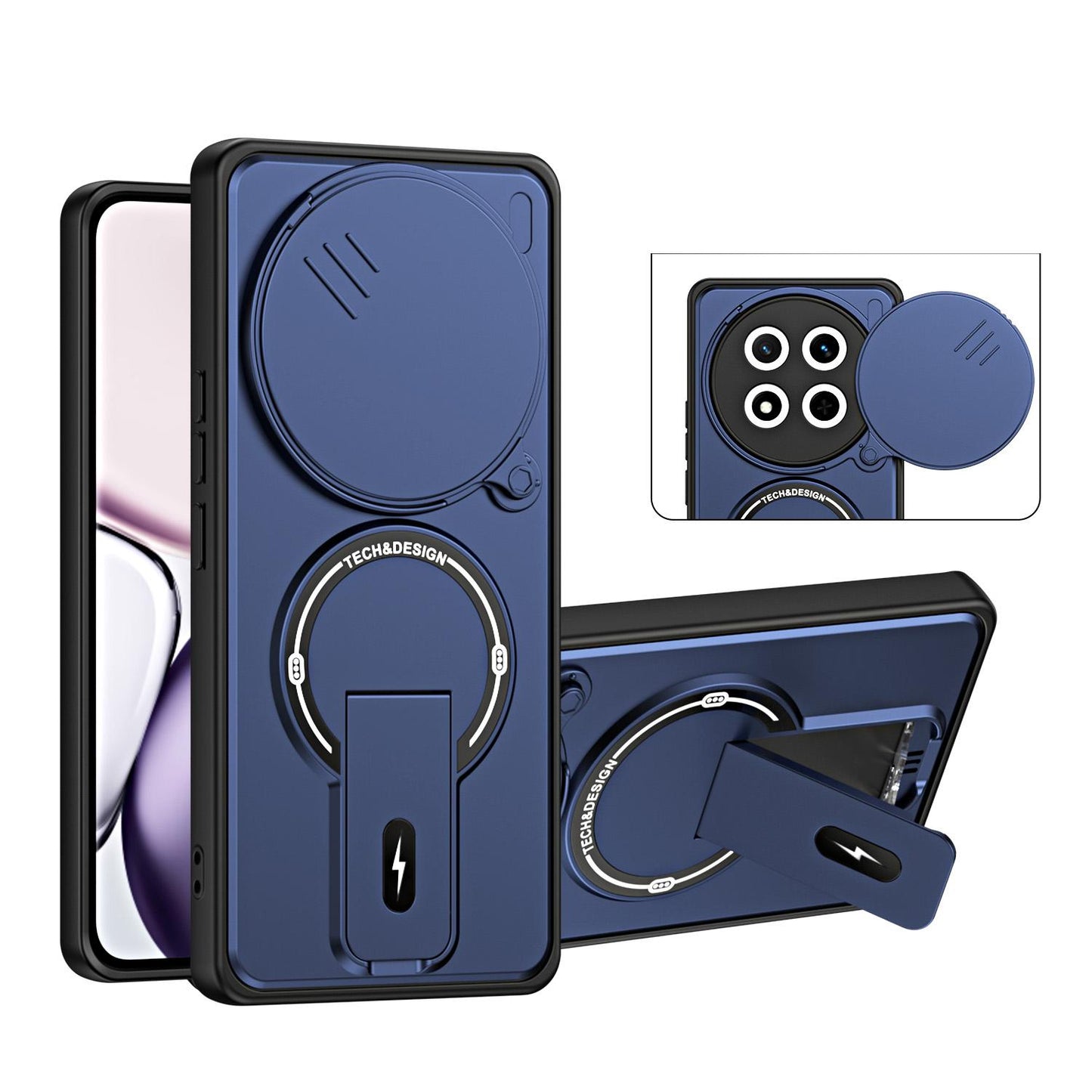 For Honor X9c / Magic7 Lite Sliding Camshield Holder Magnetic Phone Case(Blue)