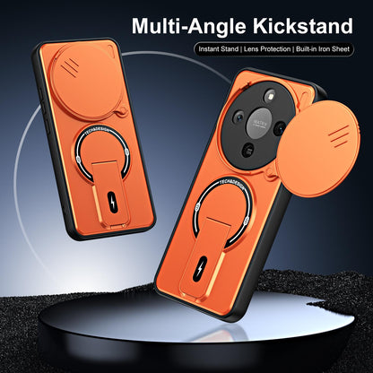 For Honor X9d / X70 5G Sliding Camshield Holder Magnetic Phone Case(Orange)