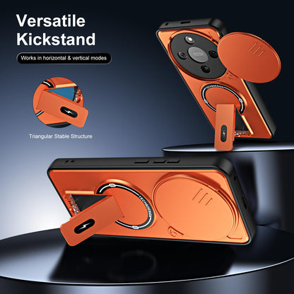 For Honor X9d / X70 5G Sliding Camshield Holder Magnetic Phone Case(Orange)
