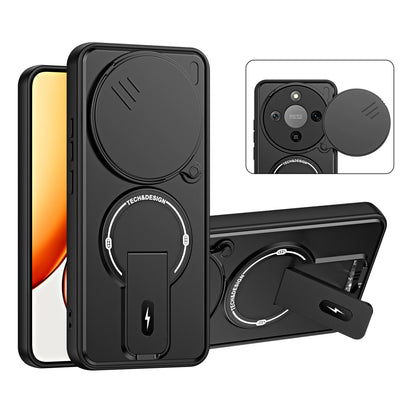 For Honor X9d / X70 5G Sliding Camshield Holder Magnetic Phone Case(Black)