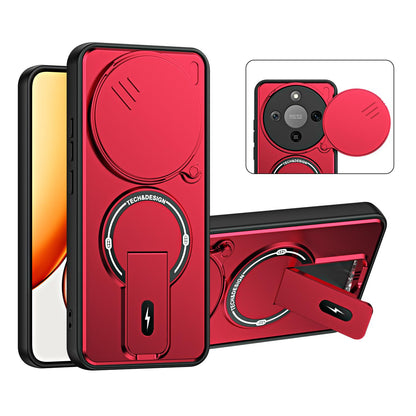 For Honor X9d / X70 5G Sliding Camshield Holder Magnetic Phone Case(Red)