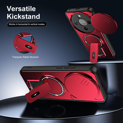 For Honor X9d / X70 5G Sliding Camshield Holder Magnetic Phone Case(Red)