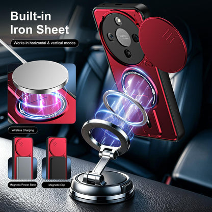 For Honor X9d / X70 5G Sliding Camshield Holder Magnetic Phone Case(Red)